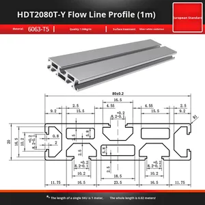 2080 Industrial <strong>Aluminum</strong> <strong>Profile</strong> European Standard 2080 <strong>20X80</strong> Engraving Machine Base Plate CNC Equipment <strong>Aluminum</strong> <strong>Profiles</strong> - Product Image 6