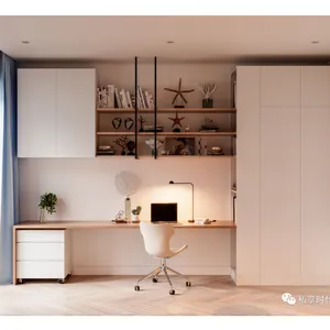 CBMMART lemari desain kayu, lemari kamar tidur Modern, ruang belajar Modular, Meja Staf tunggal, dengan laci