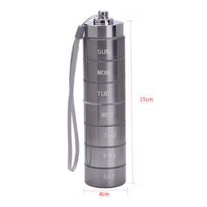 Organizer pil portabel 7 Hari kustom aluminium & baja tahan karat tahan air & obat & Vitamin untuk mesin CNC - Product Image 5