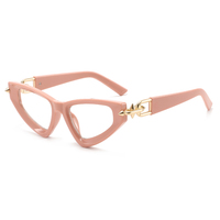 Lunettes anti-lumière bleue personnalisées Twooo T1624, design triangle PC métal, verrouillage à flèche, œil de chat