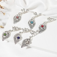 Vente en gros de breloques de tresse de cheveux de feuille de beauté avec des poignets d'anneau de cheveux d'alliage de diamant dreadlocks accessoires décoration de bijoux