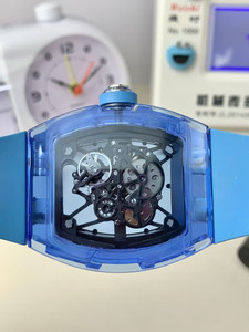 3501 Cool Blue Crystal Top-quality <b>Skeletonized</b> Tourbillon Waterproof <b>Automatic</b> Mechanical <b>Watch</b> for Men - Product Image 5