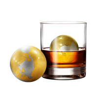 Glacier Rocks Viski, pierres à whisky réutilisables, glaçon en acier inoxydable à motif de terre pour bourbon, vin, gin, cognac, bar à domicile