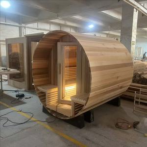 Sauna extérieur en <span class=keywords><strong>bois</strong></span> massif de cèdre rouge de haute qualité, 6 kW, à vapeur, pour 2 personnes, avec chauffage, à <span class=keywords><strong>prix</strong></span> réduit, pour villa - Product Image 3