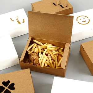 Fast Food descartável Paper <span class=keywords><strong>Box</strong></span> Food Grade Kraft Papelão e PET Salada e <span class=keywords><strong>Burger</strong></span> Impresso Impressão Offset Manipulado - Product Image 3