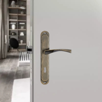 Poignée de porte intérieure en aluminium bronze sur plaque de fer pour porte en bois