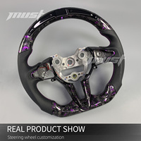 Volant Personnalisé en Fibre de Carbone Forgée Violette avec Affichage LED de Tr/Min pour Hyundai I30N I20N ElantraN N-line 2018-2026