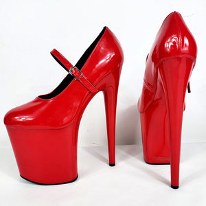 नई काले 20 cm अल्ट्रा उच्च एड़ी पार्टी पोल नृत्य खाल उधेड़नेवाला सेक्सी transvestite उच्च ऊँची एड़ी के जूते महिलाओं के पंप जूते - Product Image 6