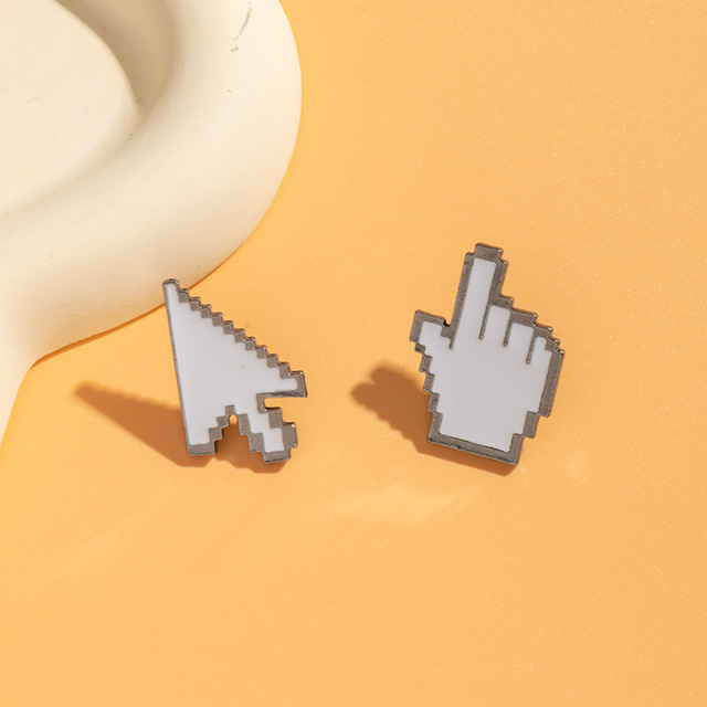 Classic Pixel Window Icon Mouse Enamel Pins Old Desktop Computer Monitor Hand Arrow Cursor Badges Party Wedding Gifts Brooches