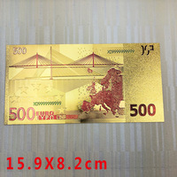 Marque-page en feuille d'or pur, design billet de 100 dollars américains et billet de 100 euros, avec impression UV et thème mascotte
