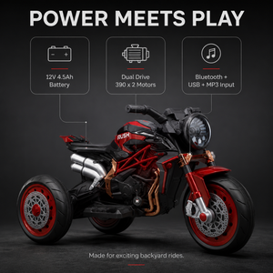 <span class=keywords><strong>Moto</strong></span> électrique pour enfants, jouet à piles 12V, <span class=keywords><strong>3</strong></span> roues, double moteur, <span class=keywords><strong>moto</strong></span> électrique pour enfants avec musique pour garçons et filles - Product Image 4