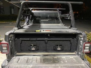 Tiroirs de rangement de lit de camionnette en aluminium personnalisés en usine Système de tiroirs doubles avec plateau <span class=keywords><strong>coulissant</strong></span> pour jeep Gladiator - Product Image 4