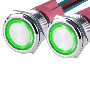 Interruptor de botón pulsador de 19mm de alta resistencia con enganche de encendido y apagado Botón pulsador de acero inoxidable para maquinaria - Product Image 1