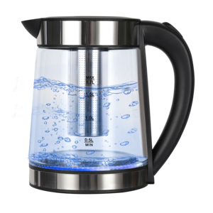 1.7L Cordless Glass <strong>Kettle</strong> with Temperature Control and Tea <strong>Filter</strong> 1800W Blue Indicator Light for Hotel Use - Product Image 2