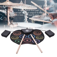 Wholesale Factory Direct Hot Sale 9-Piece Portable Electronic Drum Set Hand-Rolled Electric Roll-Up Percussion Instruments