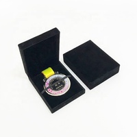 Boîte en velours personnalisée en gros pour boîte d'emballage de médaille de trophée de souvenirs de pièce de monnaie de coquille