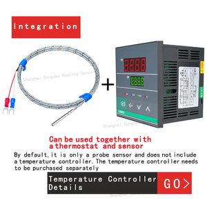 مسبار حراري من النوع K بقطر 30 مم من الفولاذ المقاوم للصدأ IP43، مسبار درجة حرارة بسيط على شكل إبرة مع خط استشعار أسطواني صغير - Product Image 5
