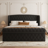 Hochwertiges Chesterfield-Bettgestell mit Hoher Rückenlehne und Diamant-Steppung für Moderne Luxus-Schlafzimmer-Einrichtungen