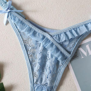 Sexy Lingerie blu pizzo ricamato maglia trasparente Set <span class=keywords><strong>2</strong></span> pezzi - Product Image 6