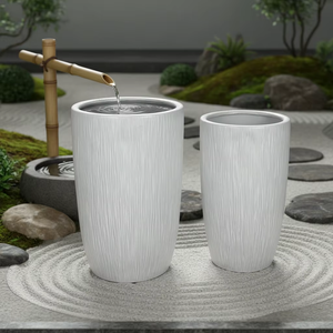 Ensemble de 2 pots de fleurs en céramique émaillée de grande taille, modernes <span class=keywords><strong>et</strong></span> populaires, pour l'extérieur, nouvelle arrivée pour la maison <span class=keywords><strong>et</strong></span> le jardin des centres commerciaux - Product Image 3