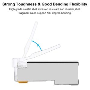 Rj 45 Ổ cắm được bảo vệ cáp mạng Ethernet STP FTP RJ45 nối CAT5E Cat5 8P8C đi qua Modular cắm - Product Image 2