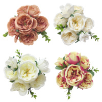 Bouquets de roses artificielles vintage au toucher réel pour centres de table de mariage, décoration intérieure, enterrement de vie de jeune fille et arrangements de table