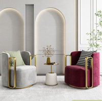 Luxuriöses Modernes Drehbar-Loungesessel-Set (2er-Set) – Große Akzentsessel für Wohn- und Schlafzimmer, Grau bedruckt, Heim- und Hotelmöbel