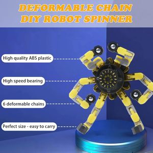 Fidget Spinners transformables, 12 Uds., giroscopio deformable, juguetes sensoriales para aliviar el estrés, para niños de 8 a 13 años, Unisex, de plástico, portátiles - Product Image 3