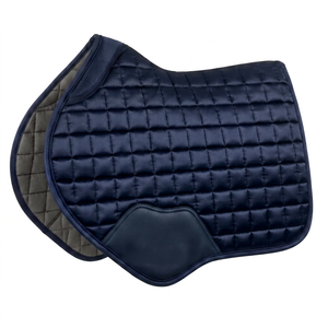 PORTACE ENTERPRISES Tapis de selle de dressage bleu marine matelassé, double rembourrage, garnissage polyester, doublure en maille, sangle de selle, équitation - Product Image 1