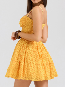 2024 nuevo <span class=keywords><strong>vestido</strong></span> de correa plisado <span class=keywords><strong>rojo</strong></span> Popular con falda corta de calidad con forro interior - Product Image 6