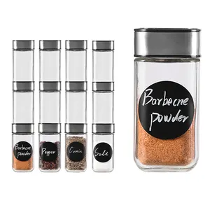 100ml Frascos de Especiarias de Vidro Quadrado com Tampas Turn Shaker Recipientes Vazios para Condimentos Temperos Herb & Spice Tools <span class=keywords><strong>Set</strong></span> - Product Image 1