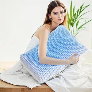 Taies <span class=keywords><strong>d</strong></span>'<span class=keywords><strong>oreiller</strong></span> OEM surdimensionnées 200TC Harmony, 1 paire, avec grille hexagonale élastique respirante, pour dormeurs ayant chaud et soulagement du cou, pour oreillers de lit - Product Image 5