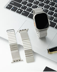 Correa de <span class=keywords><strong>reloj</strong></span> de <span class=keywords><strong>malla</strong></span> milanesa de acero inoxidable con hebilla magnética de metal, de 22 mm - Product Image 6