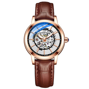 Automatique Steampunk Auto <span class=keywords><strong>Remontage</strong></span> <span class=keywords><strong>Mécanique</strong></span> Dames Squelette <span class=keywords><strong>Montre</strong></span>-Bracelet Bracelet En Cuir Élégant Femmes <span class=keywords><strong>Montre</strong></span> - Product Image 5