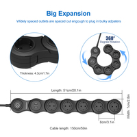 Multiprise intelligente Vastfafa à prise européenne, personnalisable, 5 prises CA pivotantes, protection contre les surtensions, 2 ports USB-C
