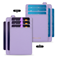Dompet Kartu Wanita Custom 3 in 1 Model Vintage Mewah PU Kulit, Dompet Ramping dengan Kantong Resleting dan Gantungan Kunci