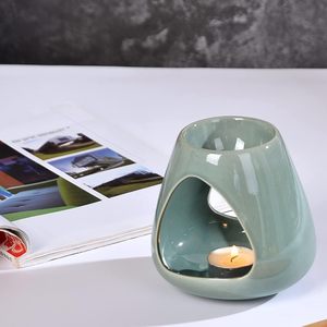 Wholesale Small Elegant Classic Non-electric Candle Stand Tea Light Ceramic Candle Oil <b>Wax</b> <b>Melt</b> Christmas Home Decoration - Product Image 3