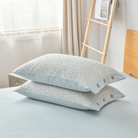 Ensemble de literie de quatre pièces ultra doux 100% coton motif animal léopard en bleu style confortable taille Queen pour Noël 2025