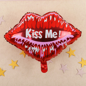 Día de San Valentín boda decoraciones impresas gran beso boca rojo de labios globos - Product Image 6