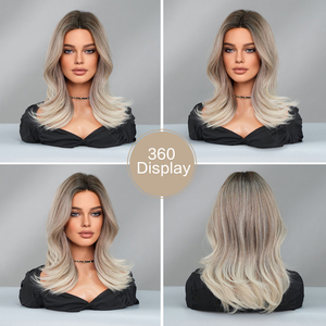 <span class=keywords><strong>Perruque</strong></span> <span class=keywords><strong>grise</strong></span> naturelle bouclée ondulée avec frange, perruques synthétiques blonde platine ombrée Black friday <span class=keywords><strong>Halloween</strong></span> Costume cheveux longs aux épaules - Product Image 6