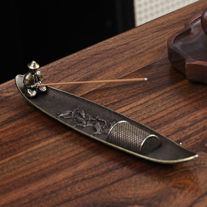 Porte-encens en métal en forme de feuille, exquis, personnalisé, portable, brûleur d'encens pour la maison, vente en gros - Product Image 5