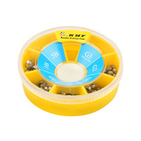 Boîte de plombs fendus assortis TG de 0,2 à 1,7 g, sept tailles, avec plomb de détection amovible pour la pêche à la carpe en étang et en réservoir