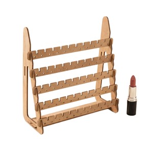 Wood Jewelry Display Rack 20.5x8.5x20.5 Cm Multi Tier Stand For Earrings And Accessories Walnut Color Retro Style - Product Image 1