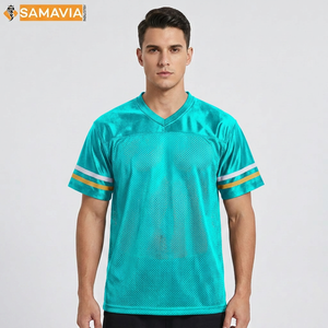 เสื้อเจอร์ซีย์ตาข่ายแขนสั้น SAMAVIA สำหรับฤดูหนาว ชุดอเมริกันฟุตบอล พิมพ์ลายด้านหน้าได้ตามสั่ง น้ำหนักเบา ชุดทีม บริการ OEM ไซส์ใหญ่พิเศษ - Product Image 6