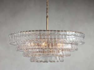 ג 'יאצ' יו עגול נברשת רטרו נורדי זכוכית מעושנת נברשת סלון מלון לובי תליית תליון תאורה - Product Image 6