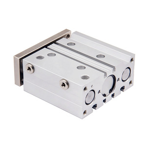 กระบอกลมสามแกน Ruilang Pneumatics รุ่น TCM12 16 20 25 40 32 50 63 80 100 ปรับระยะชักได้ พร้อมแกนนำทาง ตัวกระบอกอะลูมิเนียม แบบคู่ - Product Image 2