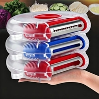3-in-1 groente- en fruit schil- en snijmachine, populaire verkoop, multifunctioneel, plastic, draagbaar, voor keukenaccessoires