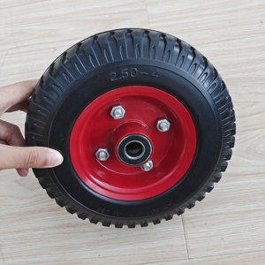 2, 50-4 Gummi rad mit roter Stahl felge <span class=keywords><strong>8</strong></span>-Zoll-Reifen-Schubkarre Mehrzweck-Pneumatik räder - Product Image 5