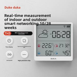 <span class=keywords><strong>Duke</strong></span> Indoor Smart Home Hoge Precisie Temperatuur-En Vochtigheidsmeter Oled Display Met Standaard Wifi-Connectiviteit Voor Hotels - Product Image 2