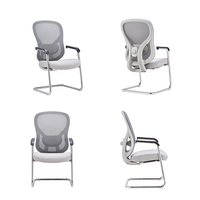 Fauteuil de bureau exécutif moderne et confortable, noir, pivotant, avec assise en maille et base métallique, idéal pour les étudiants, réglable, vente en gros